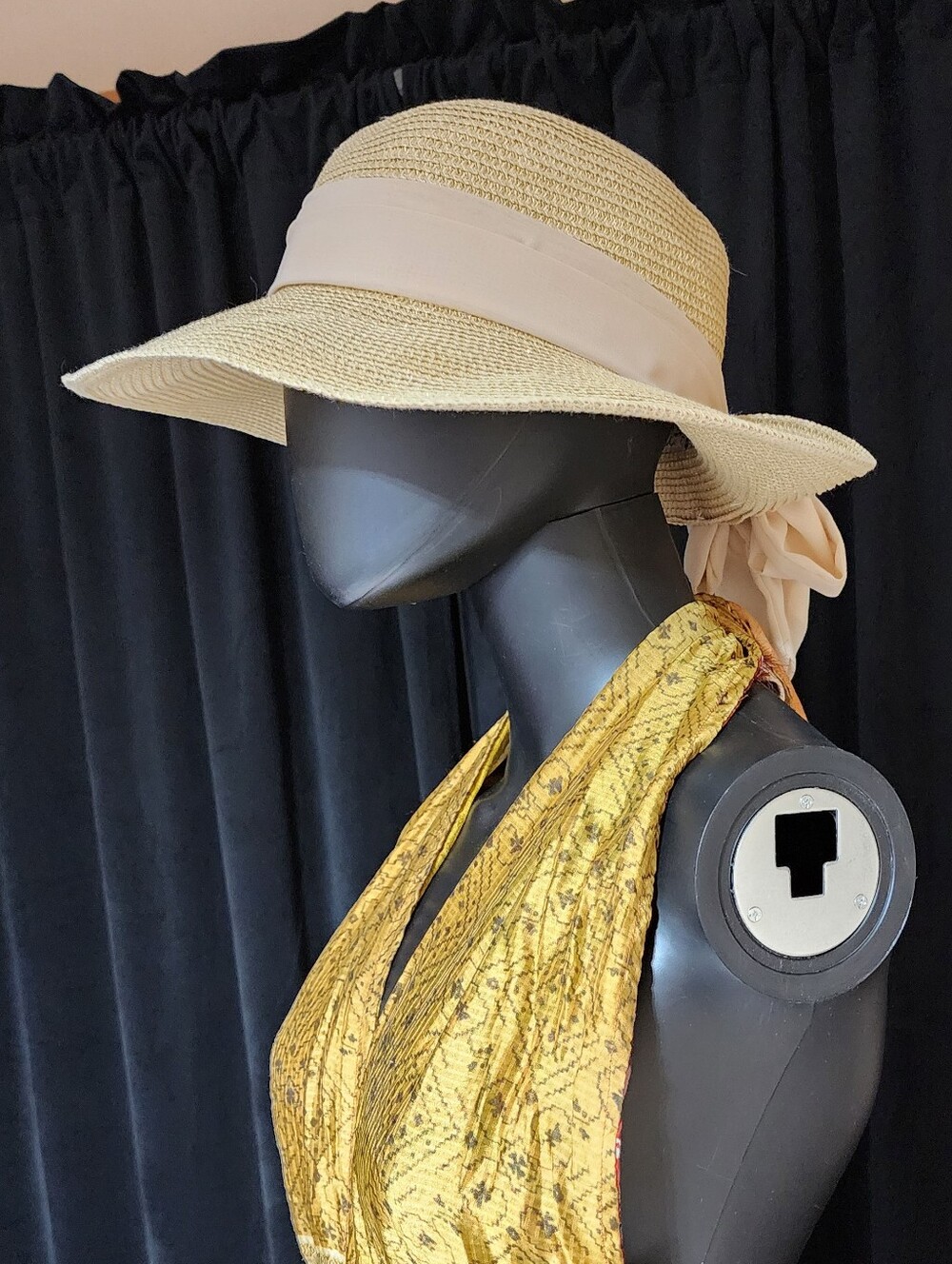 Sun N Sand Wide Brim Straw Hat White Bow UPF 50 - Picture 10 of 12